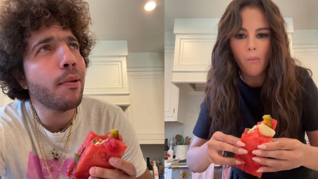 Selena Gomez experimenta sanduíche 'diferentão' e reage com vídeo na web