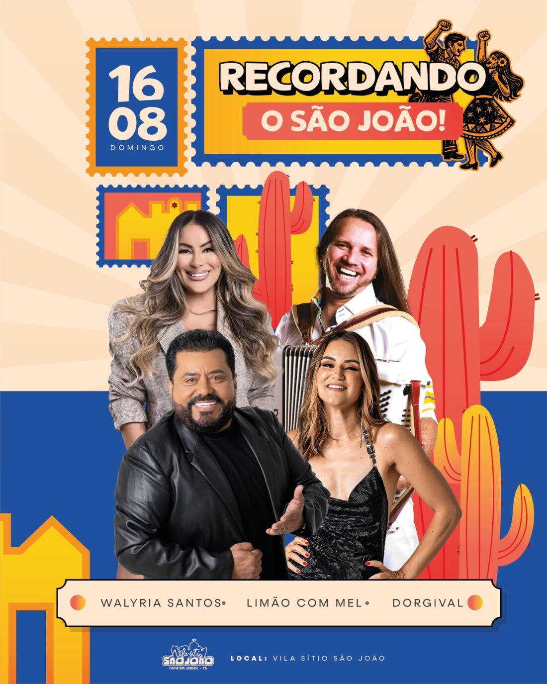 Vila Sítio São João abre vendas para o "Recordando o São João" com Limão com Mel, Dorgival Dantas e Walkyria Santos
