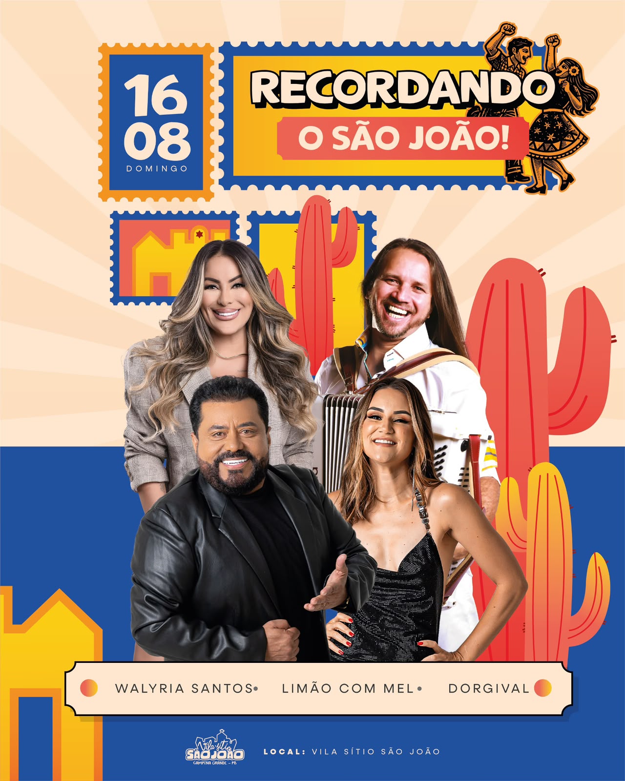 Vila Sítio São João abre vendas para o "Recordando o São João" com Limão com Mel, Dorgival Dantas e Walkyria Santos