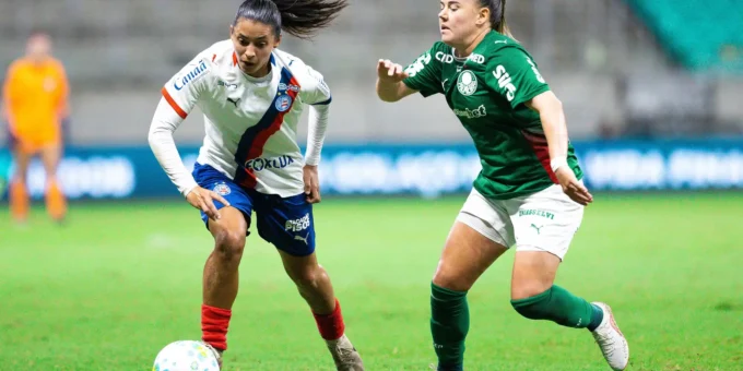 Bahia e Palmeiras empatam por 1 a 1 no jogo de ida das quartas do Brasileirão Feminino