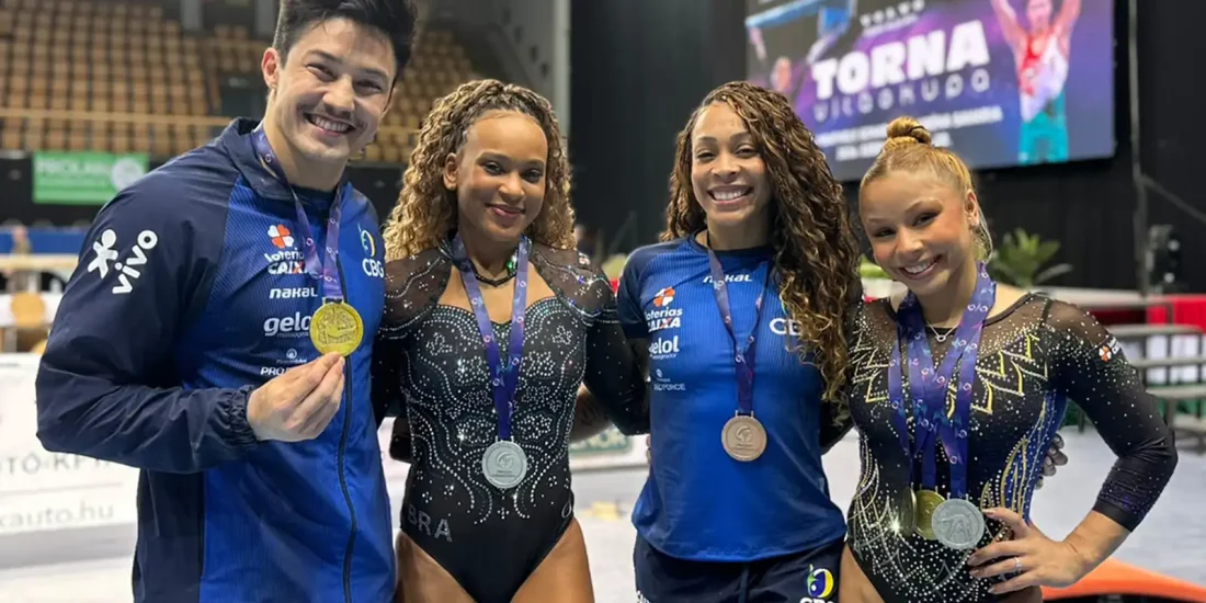 Brasil conquista cinco medalhas no último dia da Copa do Mundo de ginástica na Hungria