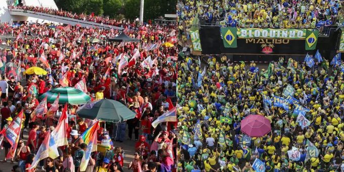 Atos de Lula e Flávio Bolsonaro reúnem apoiadores a 2 km de distância em Brasília