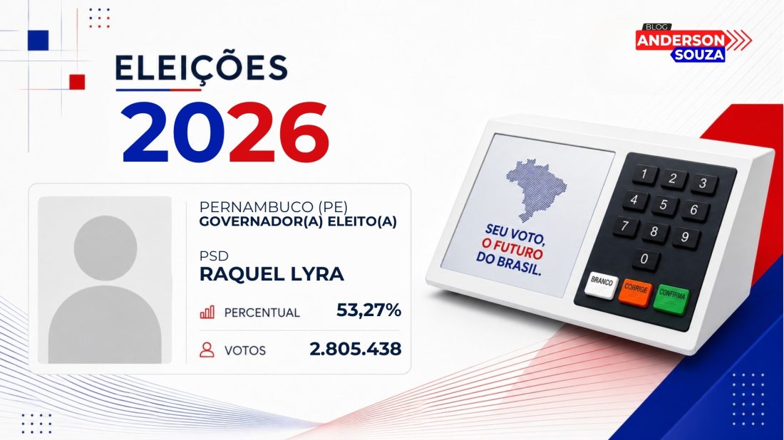 Raquel Lyra · Eleições 2026: Raquel Lyra, do PSD, vence eleição para o Governo de Pernambuco no 1º turno