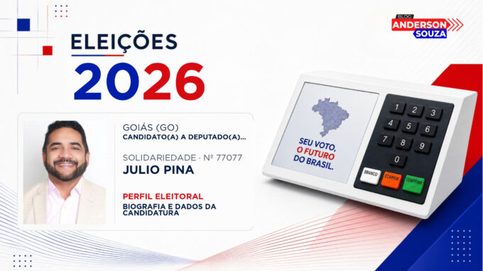 Julio Pina — Eleições 2026: quem é Julio Pina, candidato(a) a deputado(a) estadual em Goiás