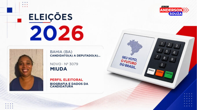 Miuda — Eleições 2026: quem é Miuda, candidato(a) a deputado(a) federal pela Bahia