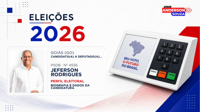 Jeferson Rodrigues — Eleições 2026: quem é Jeferson Rodrigues, candidato(a) a deputado(a) federal por Goiás