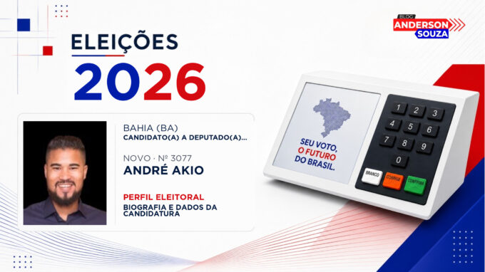 André Akio — Eleições 2026: quem é André Akio, candidato(a) a deputado(a) federal pela Bahia
