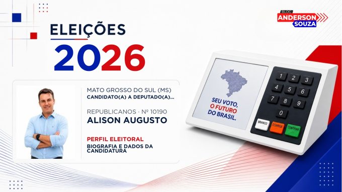 Alison Augusto — Eleições 2026: quem é Alison Augusto, candidato(a) a deputado(a) estadual em Mato Grosso do Sul