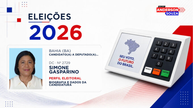 Simone Gasparino — Eleições 2026: quem é Simone Gasparino, candidato(a) a deputado(a) federal pela Bahia