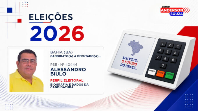 Alessandro Biulo — Eleições 2026: quem é Alessandro Biulo, candidato(a) a deputado(a) estadual na Bahia