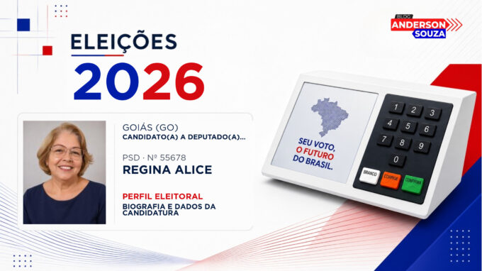 Regina Alice — Eleições 2026: quem é Regina Alice, candidato(a) a deputado(a) estadual em Goiás