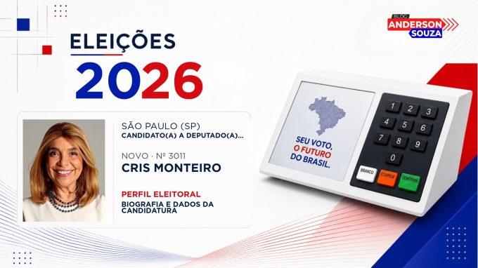 Cris Monteiro — Eleições 2026: quem é Cris Monteiro, candidato(a) a deputado(a) federal por São Paulo