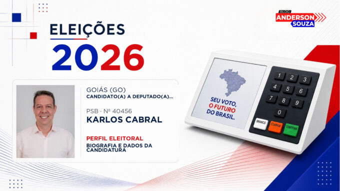 Karlos Cabral — Eleições 2026: quem é Karlos Cabral, candidato(a) a deputado(a) estadual em Goiás