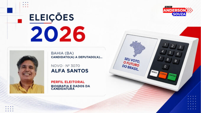 Alfa Santos — Eleições 2026: quem é Alfa Santos, candidato(a) a deputado(a) federal pela Bahia
