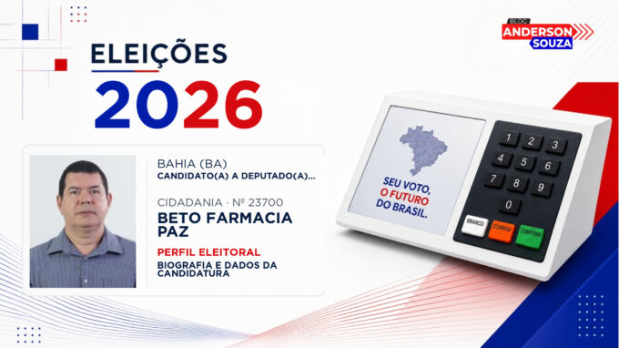 Beto Farmacia Paz — Eleições 2026: quem é Beto Farmacia Paz, candidato(a) a deputado(a) estadual na Bahia