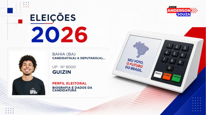 Guizin — Eleições 2026: quem é Guizin, candidato(a) a deputado(a) federal pela Bahia