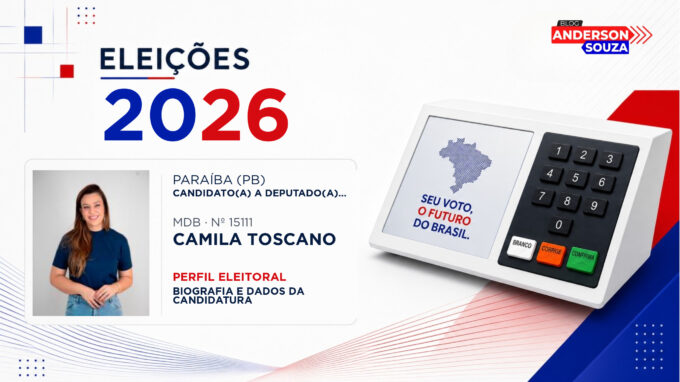 Camila Toscano — Eleições 2026: quem é Camila Toscano, candidato(a) a deputado(a) estadual na Paraíba