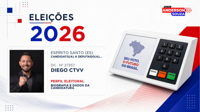 Diego Ctvv — Eleições 2026: quem é Diego Ctvv, candidato(a) a deputado(a) estadual no Espírito Santo