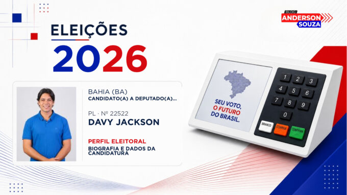 Davy Jackson — Eleições 2026: quem é Davy Jackson, candidato(a) a deputado(a) estadual na Bahia