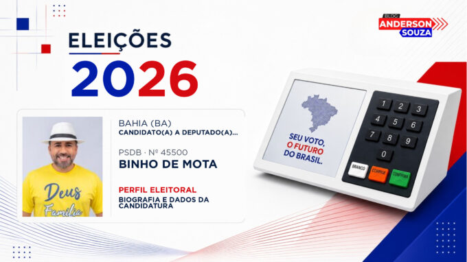 Binho de Mota — Eleições 2026: quem é Binho de Mota, candidato(a) a deputado(a) estadual na Bahia
