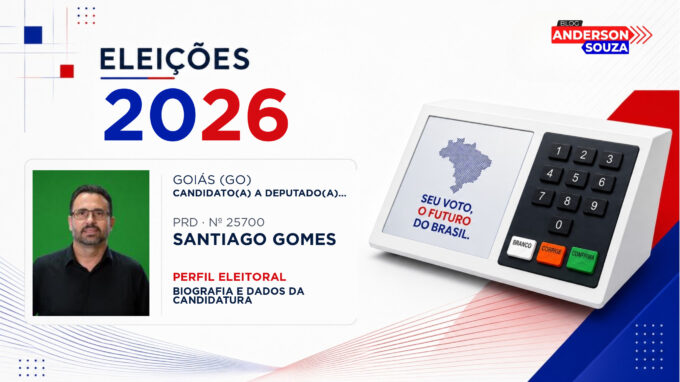 Santiago Gomes — Eleições 2026: quem é Santiago Gomes, candidato(a) a deputado(a) estadual em Goiás