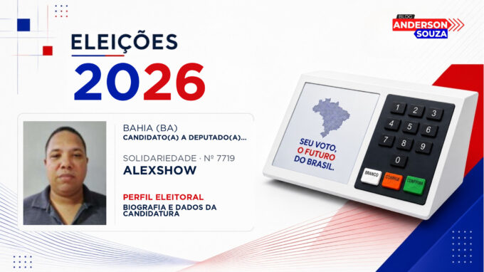 Alexshow — Eleições 2026: quem é Alexshow, candidato(a) a deputado(a) federal pela Bahia