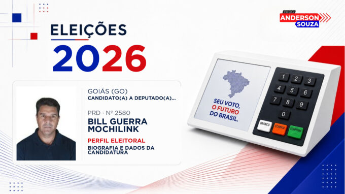 Bill Guerra Mochilink — Eleições 2026: quem é Bill Guerra Mochilink, candidato(a) a deputado(a) federal por Goiás