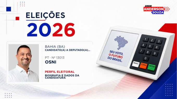 Osni — Eleições 2026: quem é Osni, candidato(a) a deputado(a) estadual na Bahia