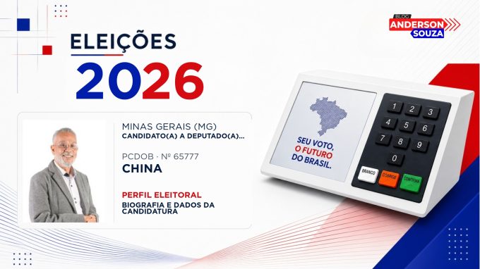 China — Eleições 2026: quem é China, candidato(a) a deputado(a) estadual em Minas Gerais