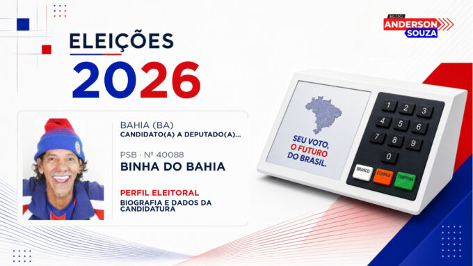 Binha do Bahia — Eleições 2026: quem é Binha do Bahia, candidato(a) a deputado(a) estadual na Bahia