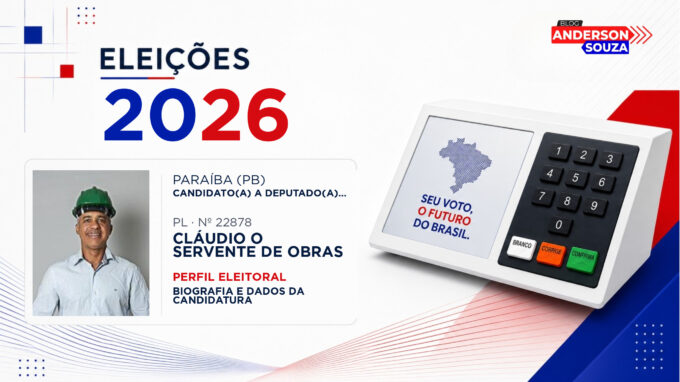 Cláudio O Servente de Obras — Eleições 2026: quem é Cláudio O Servente de Obras, candidato(a) a deputado(a) estadual na Paraíba
