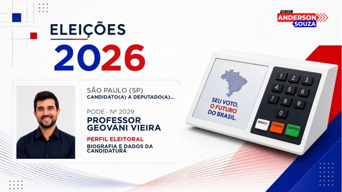 Professor Geovani Vieira — Eleições 2026: quem é Professor Geovani Vieira, candidato(a) a deputado(a) federal por São Paulo