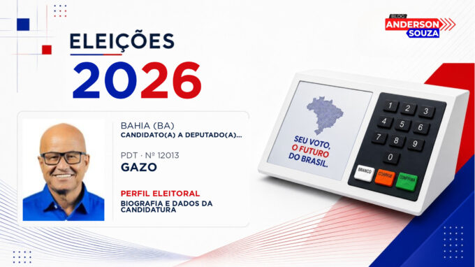 Gazo — Eleições 2026: quem é Gazo, candidato(a) a deputado(a) estadual na Bahia