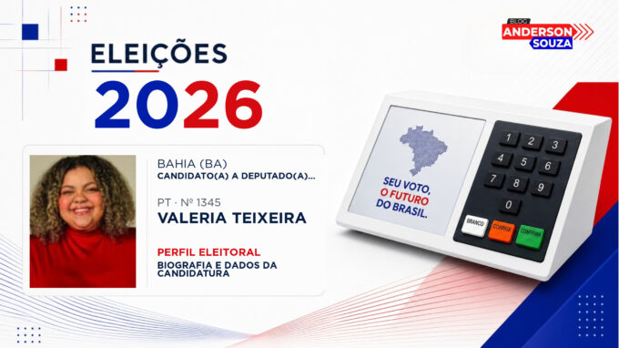Valeria Teixeira — Eleições 2026: quem é Valeria Teixeira, candidato(a) a deputado(a) federal pela Bahia