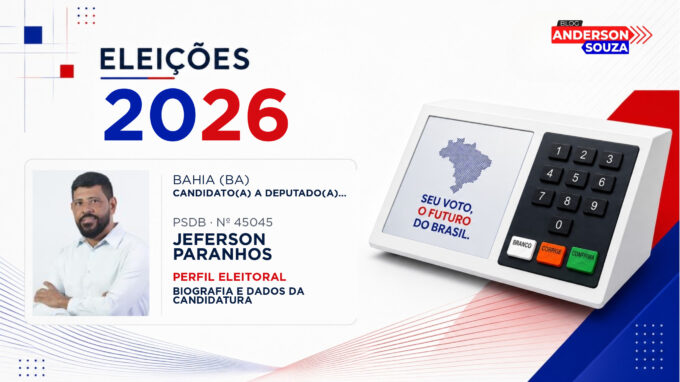 Jeferson Paranhos — Eleições 2026: quem é Jeferson Paranhos, candidato(a) a deputado(a) estadual na Bahia