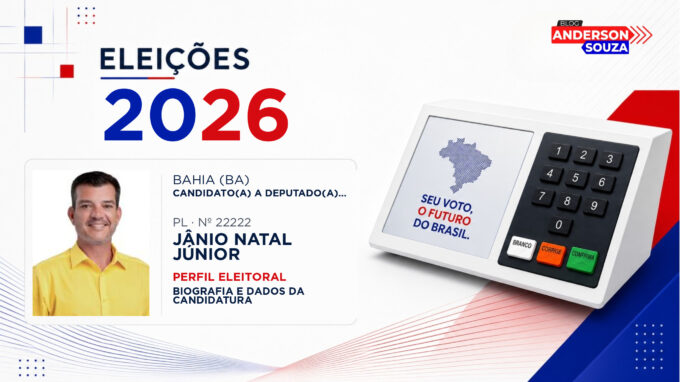 Jânio Natal Júnior — Eleições 2026: quem é Jânio Natal Júnior, candidato(a) a deputado(a) estadual na Bahia