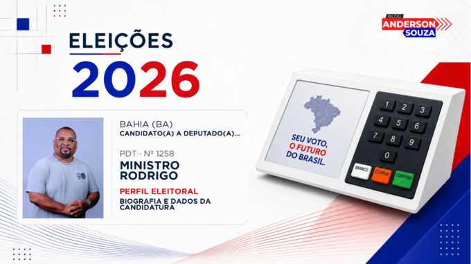 Ministro Rodrigo — Eleições 2026: quem é Ministro Rodrigo, candidato(a) a deputado(a) federal pela Bahia