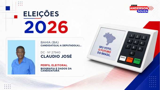 Claudio José — Eleições 2026: quem é Claudio José, candidato(a) a deputado(a) estadual na Bahia