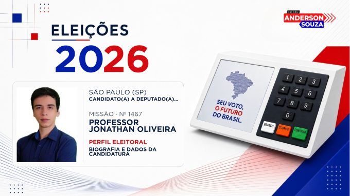 Professor Jonathan Oliveira — Eleições 2026: quem é Professor Jonathan Oliveira, candidato(a) a deputado(a) federal por São Paulo