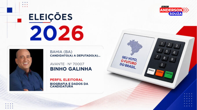 Binho Galinha — Eleições 2026: quem é Binho Galinha, candidato(a) a deputado(a) estadual na Bahia