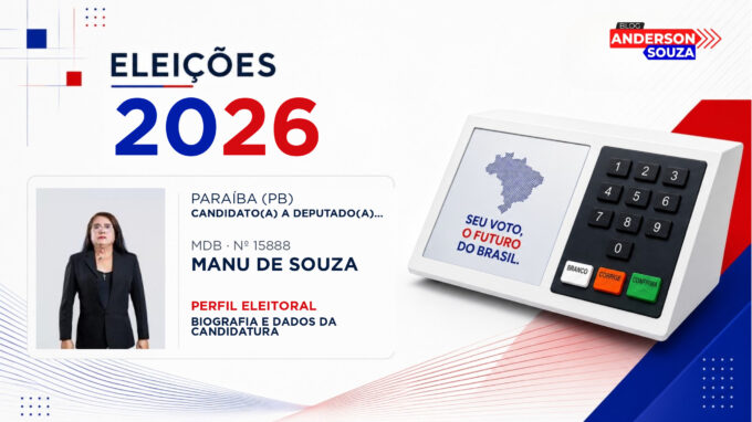 Manu de Souza — Eleições 2026: quem é Manu de Souza, candidato(a) a deputado(a) estadual na Paraíba