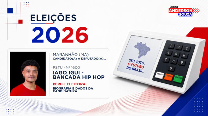 Iago Igui - Bancada Hip Hop — Eleições 2026: quem é Iago Igui - Bancada Hip Hop, candidato(a) a deputado(a) federal pelo Maranhão