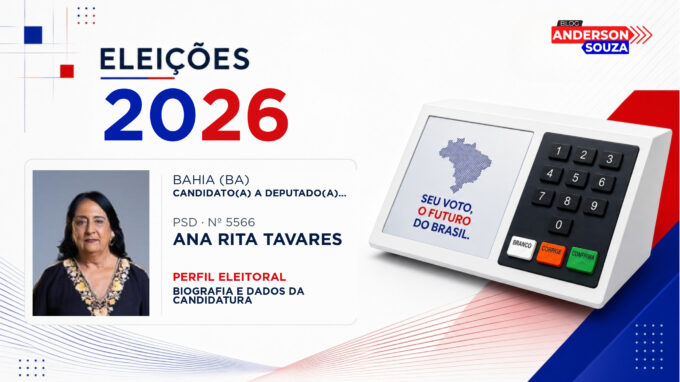 Ana Rita Tavares — Eleições 2026: quem é Ana Rita Tavares, candidato(a) a deputado(a) federal pela Bahia