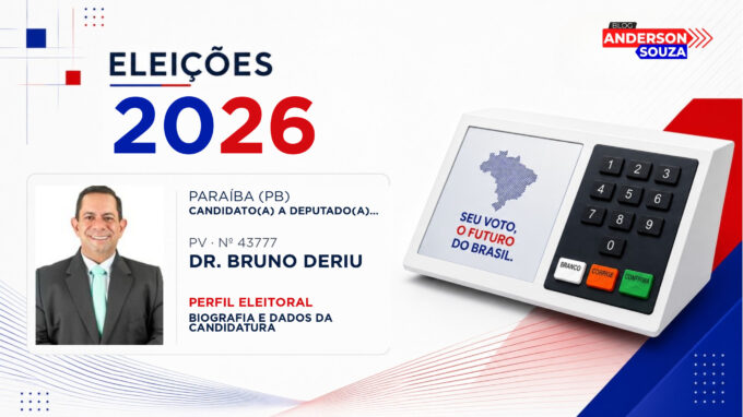 Dr. Bruno Deriu — Eleições 2026: quem é Dr. Bruno Deriu, candidato(a) a deputado(a) estadual na Paraíba