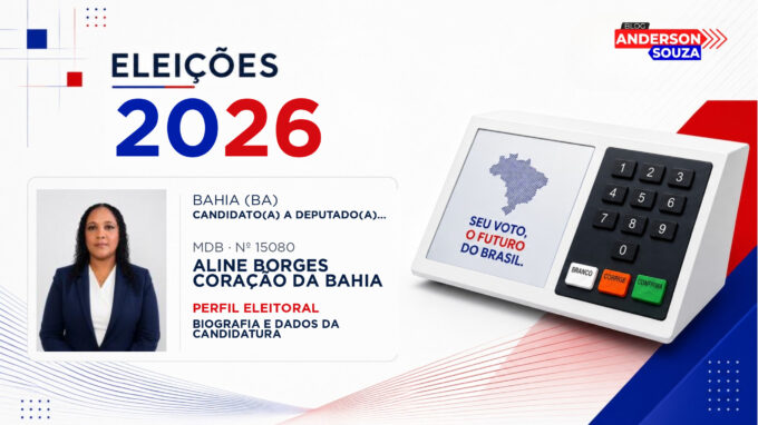 Aline Borges Coração da Bahia — Eleições 2026: quem é Aline Borges Coração da Bahia, candidato(a) a deputado(a) estadual na Bahia