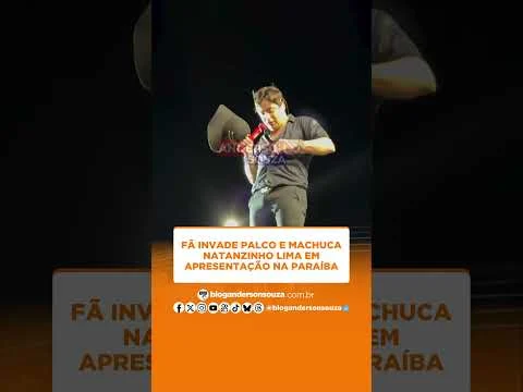 Fã invade palco e machuca Natanzinho Lima em apresentação na Paraíba